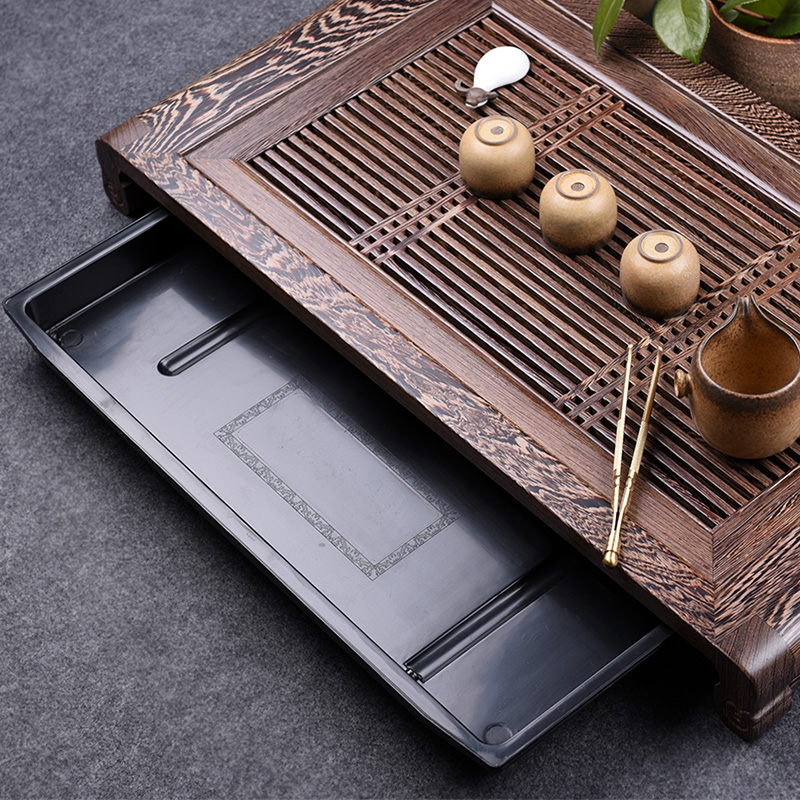 Drip Tray Saucer - サービングドレナージュティートレイ ドリップテーブルアクセサリー ソーサーストレージ 木製ティートレイ コーヒー食器 バンデハ・マデラ