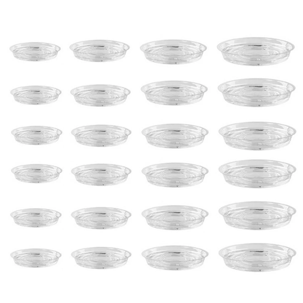 Drip Tray Saucer - 10/24 個プラスチック植物受け皿 6/8/10/12 インチ透明プラスチック植物受け皿植木鉢ドリップトレイ庭の植木鉢ベース ﻿