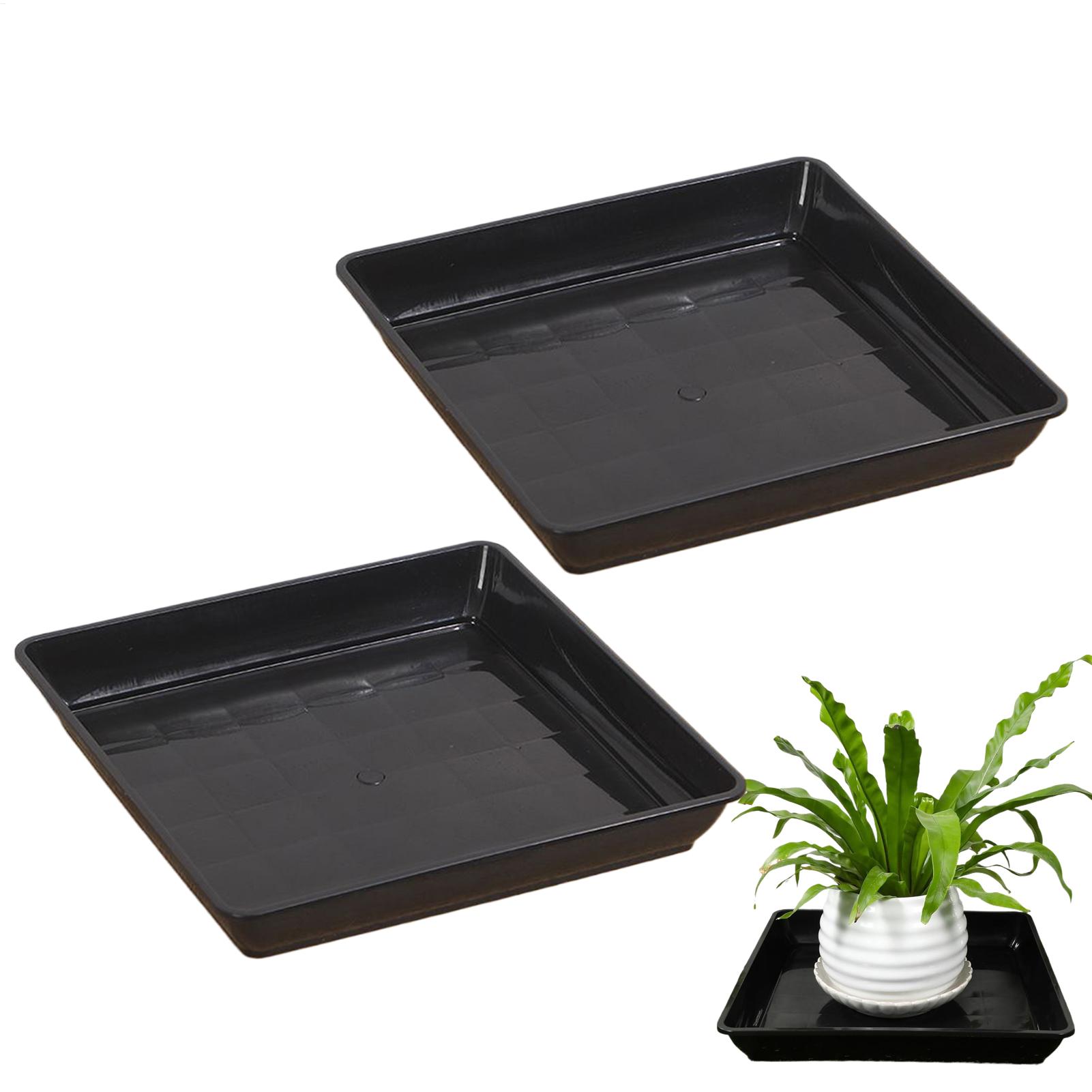 Drip Tray Saucer - ポット用プラントトレイ 2個入り 正方形プランター ドリップディッシュ フラワーポット 水受け皿