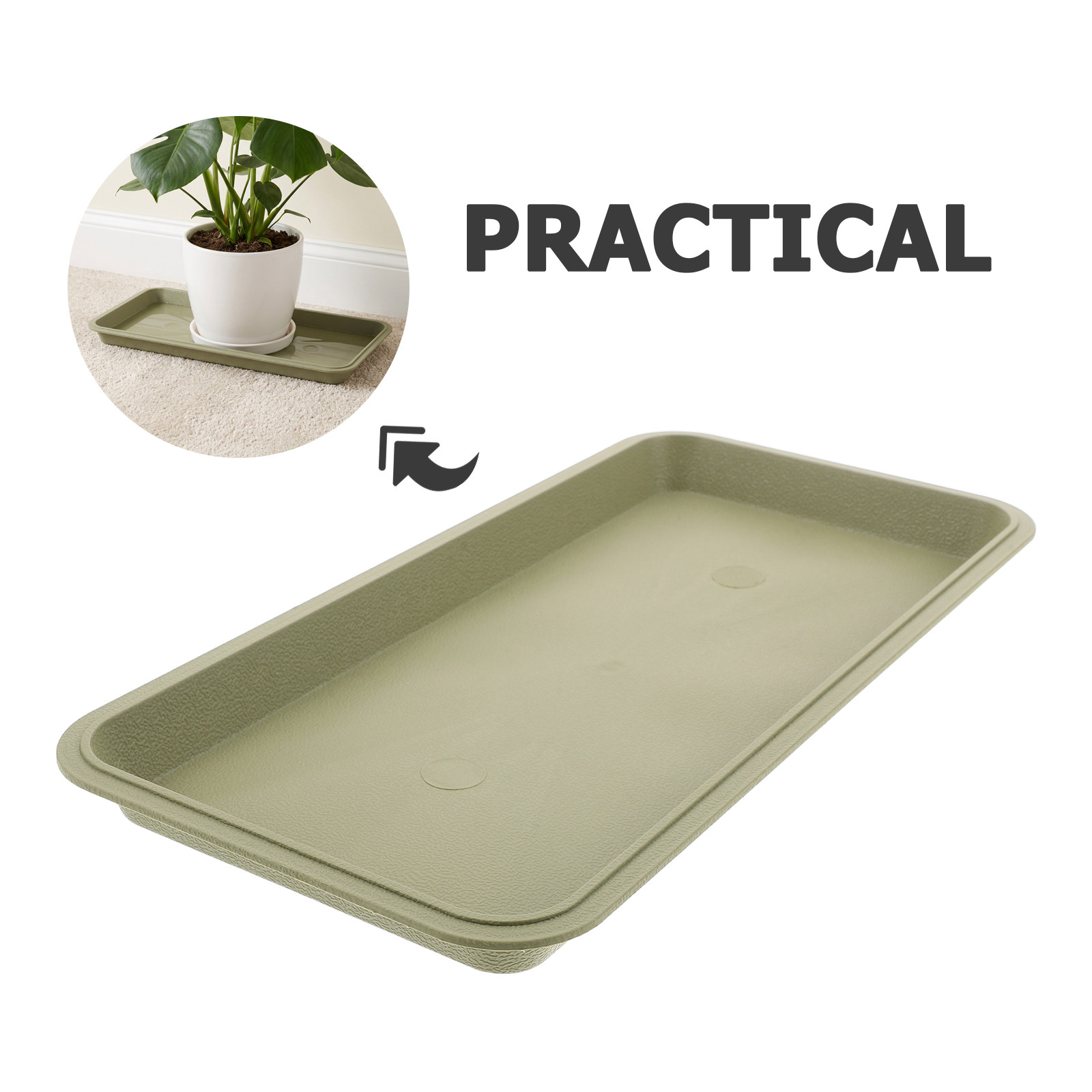 長方形プラスチック製植物トレイ 29.5x14.5cm 室内 - Drip Tray Saucer のレビューと価格