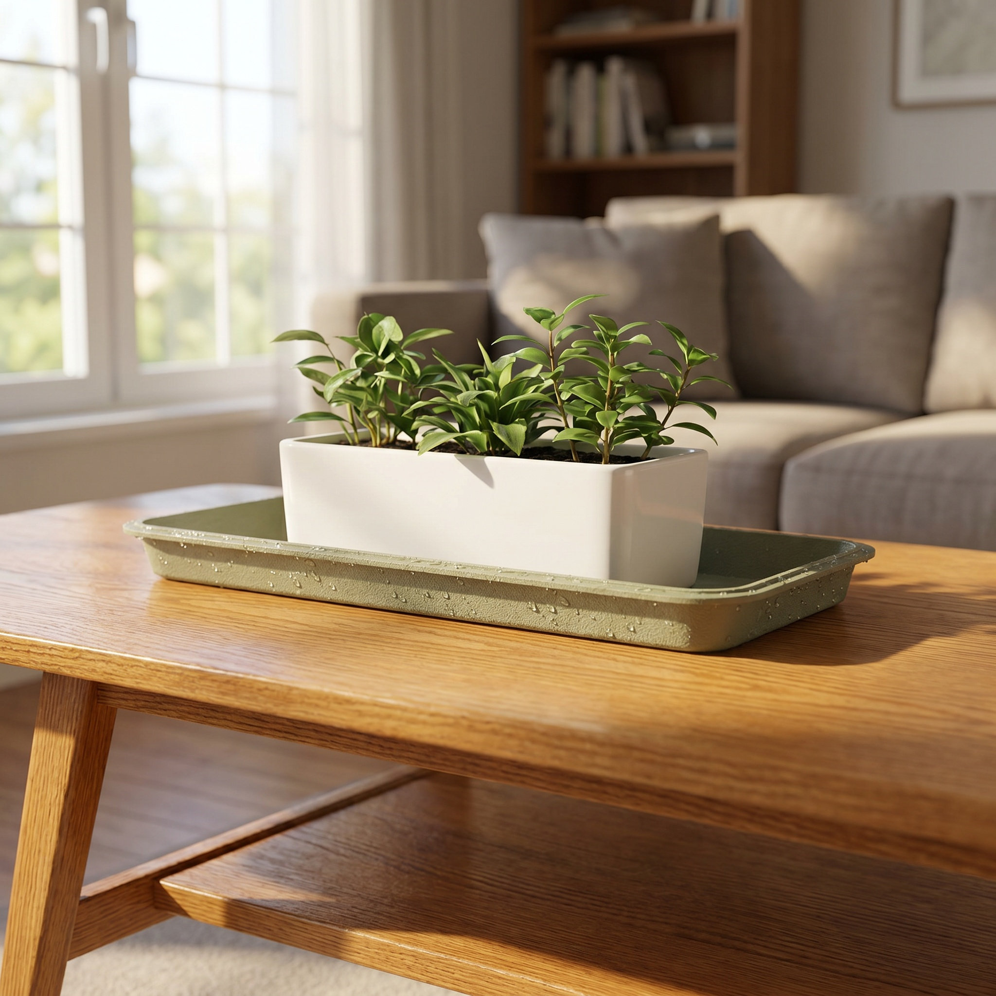 長方形プラスチック製植物トレイ 29.5x14.5cm 室内 - Drip Tray Saucer のレビューと価格