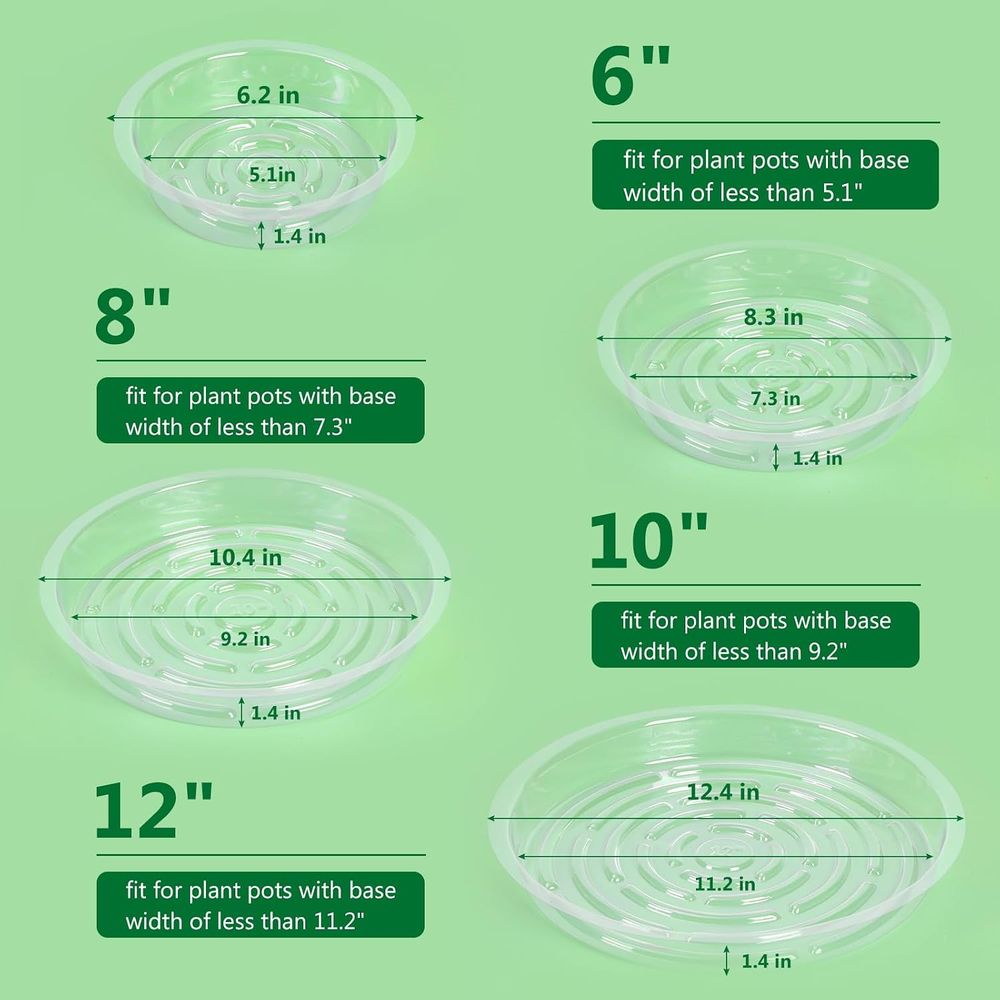 40個入り透明植木受け皿 - 屋内外用耐久性のある丸型水受け - Drip Tray Saucer のレビューと価格