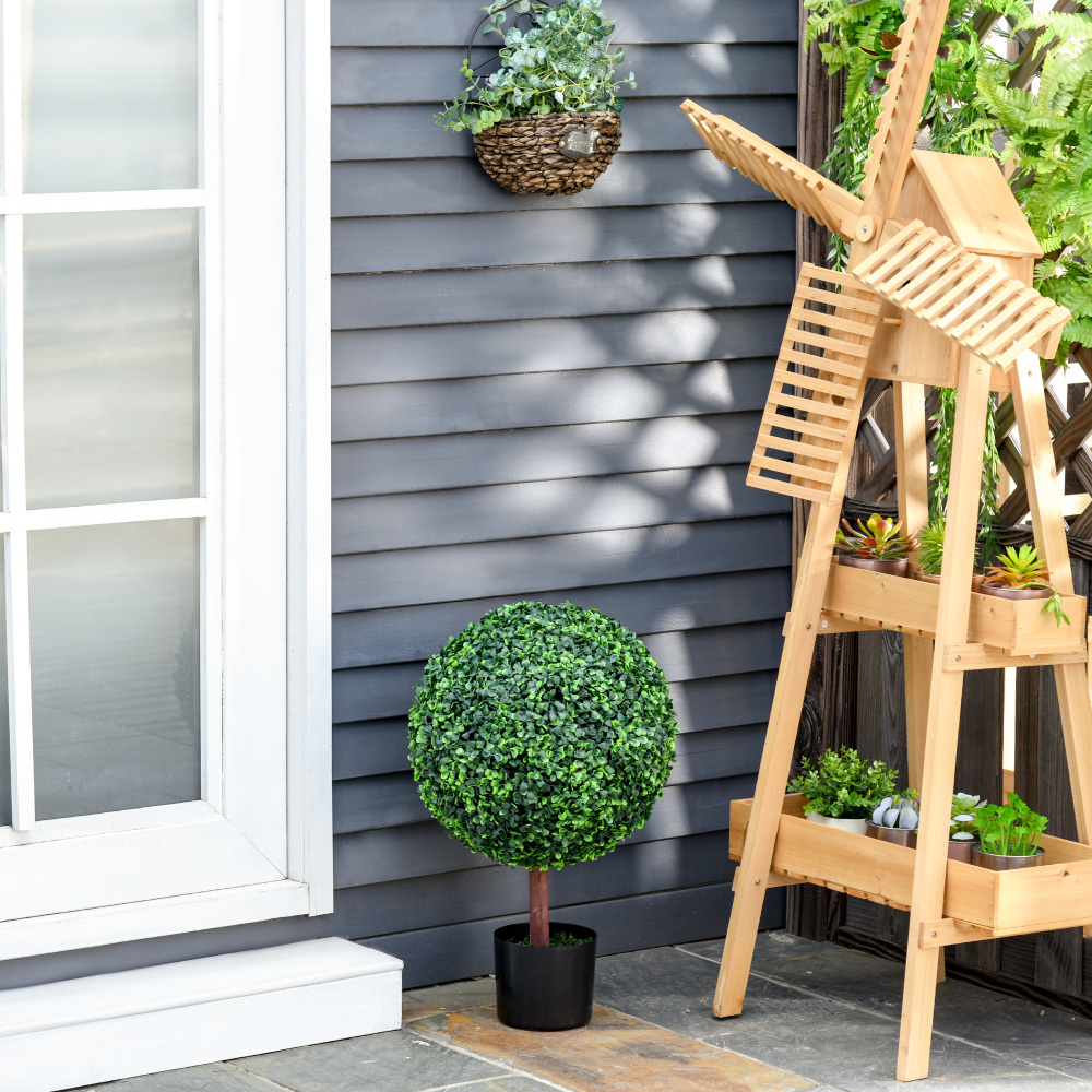 23.5インチ人工ツゲのトピアリーボールツリー、人工装飾植物 - Bonsai Garden Nursery のレビューと価格