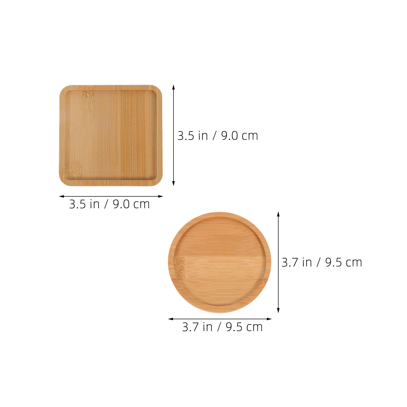 竹製ドリンクコースター10個セット、卓上オーガナイザー、植木 - Drip Tray Saucer のレビューと価格