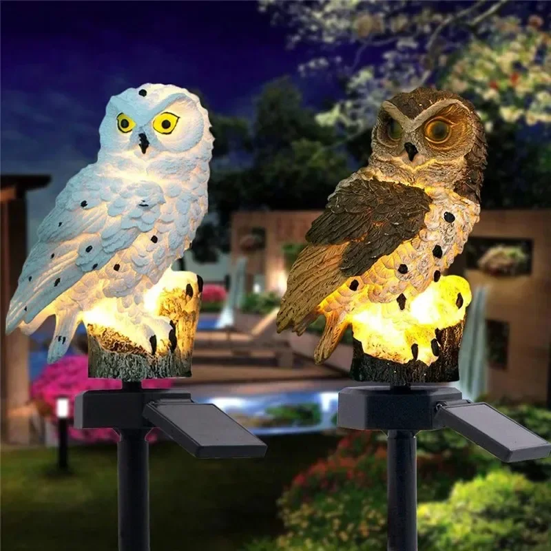 ソーラーフクロウ像ガーデンライトLED防水屋外装飾、庭やパテ - Bonsai Garden Ornaments のレビューと価格