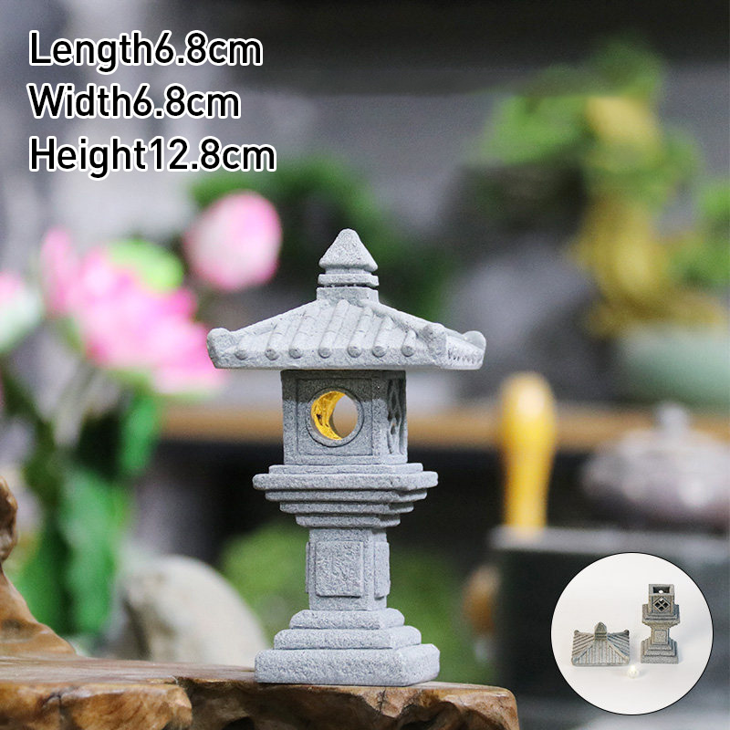 ヴィンテージ禅ミニチュア砂岩塔パビリオン装飾品ランタン置物日 - Bonsai Garden Japan のレビューと価格