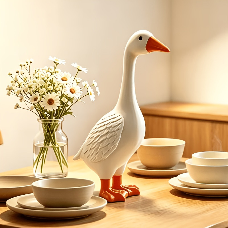 耐候性樹脂製ガチョウの庭飾り、屋外ポーチガチョウの置物、パテ - Bonsai Garden Ornaments のレビューと価格