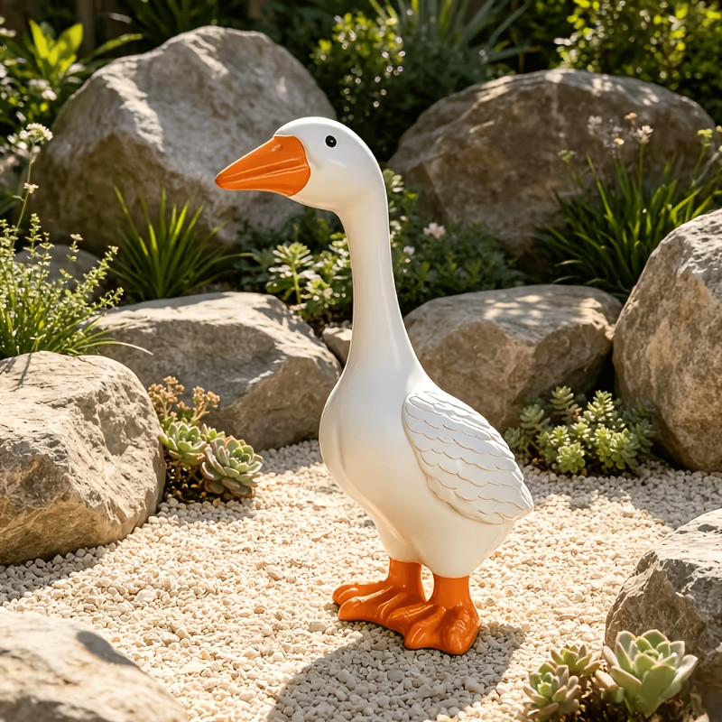 耐候性樹脂製ガチョウの庭飾り、屋外ポーチガチョウの置物、パテ - Bonsai Garden Ornaments のレビューと価格