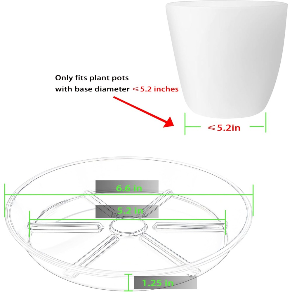 6個入り透明植物受け皿、6インチの水切りトレイ、屋内屋外鉢植 - Drip Tray Saucer のレビューと価格